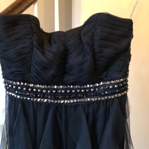 Teeze Me Black Strapless Cocktail/Prom Dress Sz 9 - Picture 5 of 8